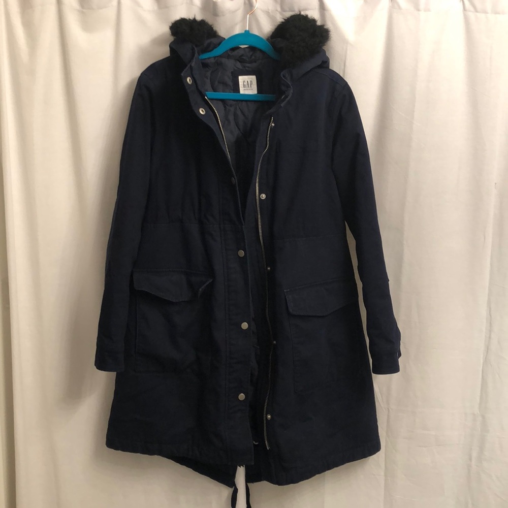 GAP heavyweight navy XS maternity winter coat